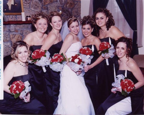 Re: black and white dresses. Here is the whole bridal party