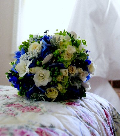 I used lime green and purples as accents for my nautical blue wedding