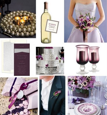 purple and silver wedding