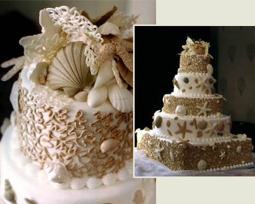 wedding cakes beach theme
