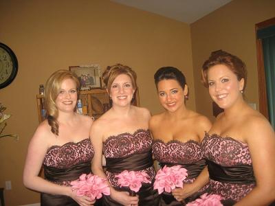 my friends weddings was pink and brown we had pink flowers looked really