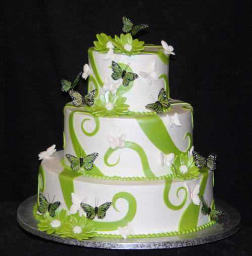 spring green wedding cakes