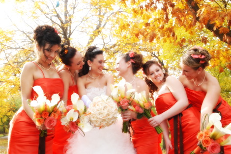 Re Fall themed wedding Bridesmaid dress color