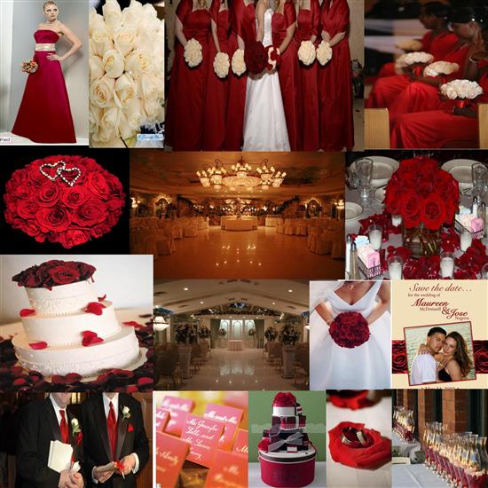 Revised color inspiration dark red ivory champagne photo 10263321