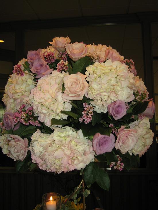 hydrangeas and roses centerpieces. Re: pics of hydrangea and rose