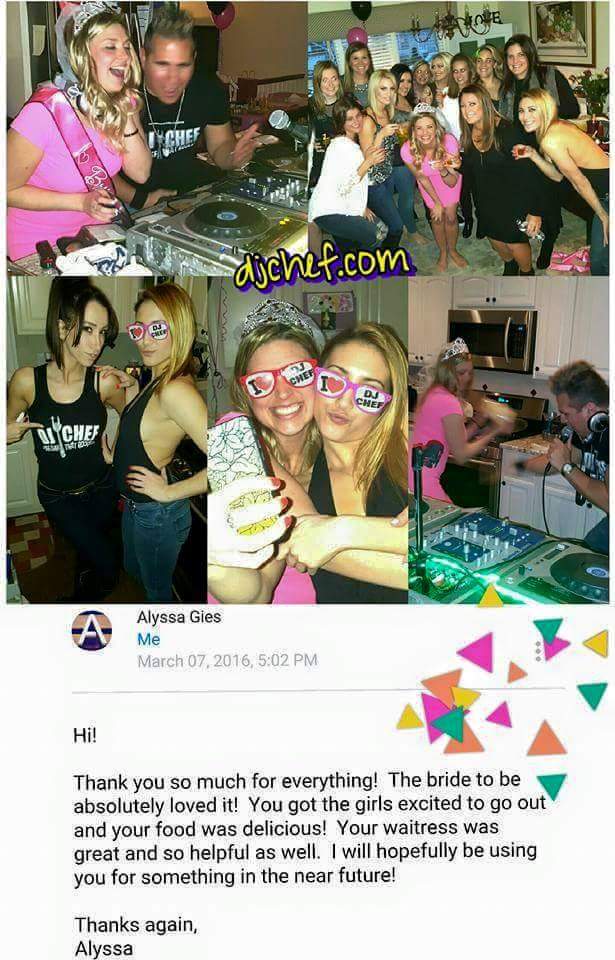 DJ Chef&amp;#039;s Bachelorette Cooking Class Parties
