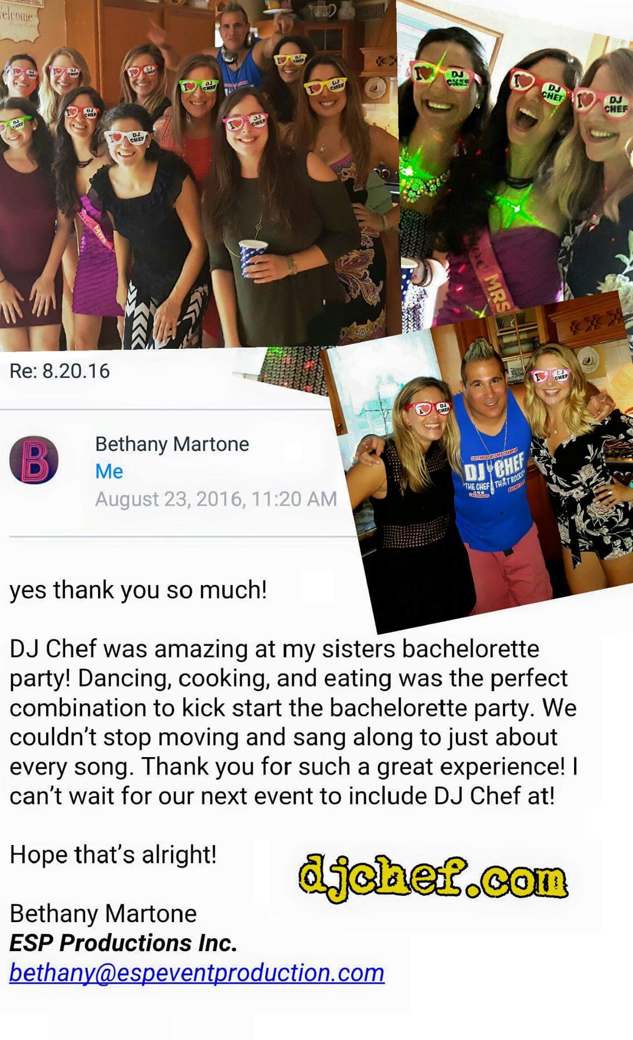 DJ Chef&amp;#039;s Bachelorette Cooking Class Parties