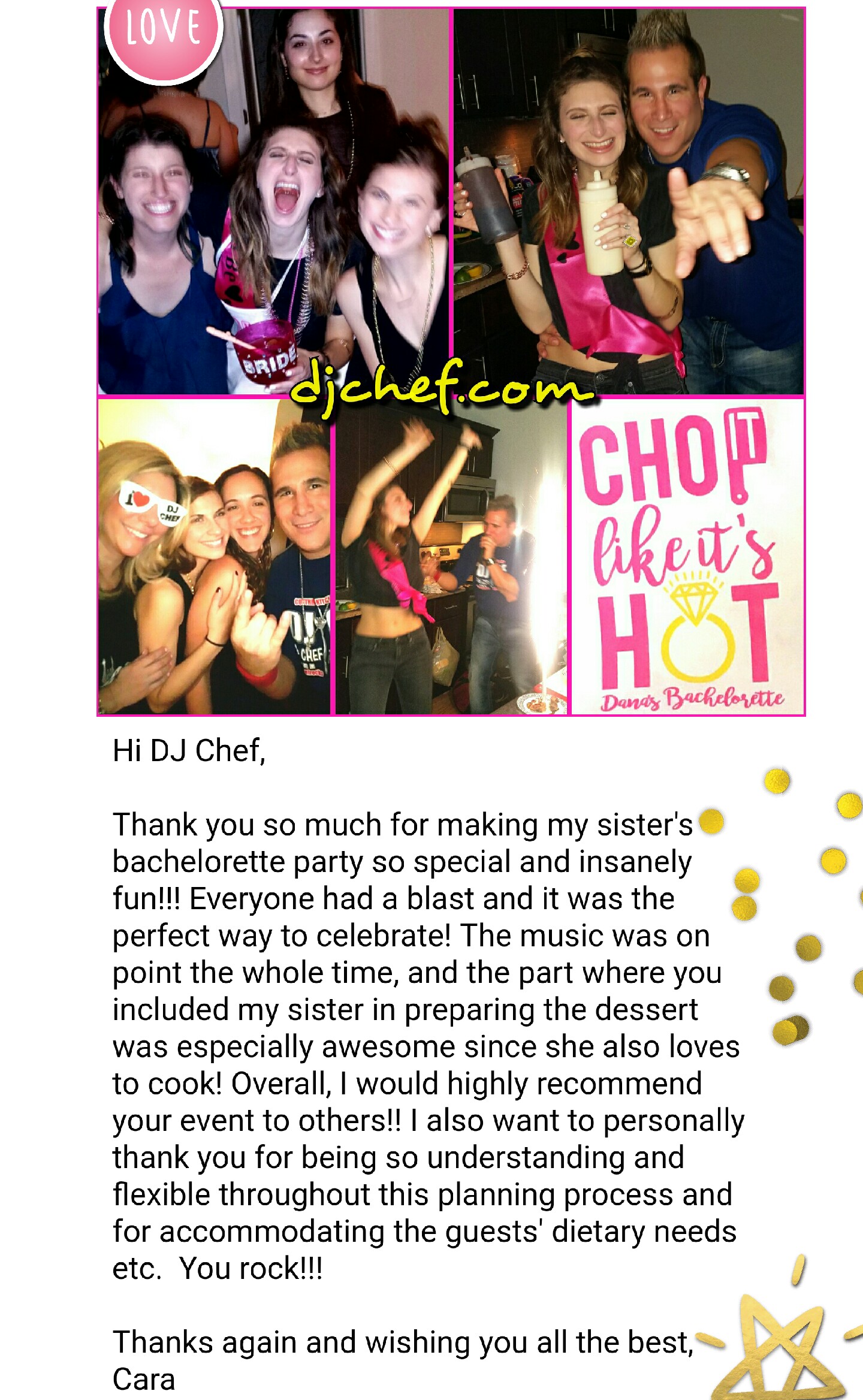 DJ Chef&amp;#039;s Bachelorette Cooking Class Parties