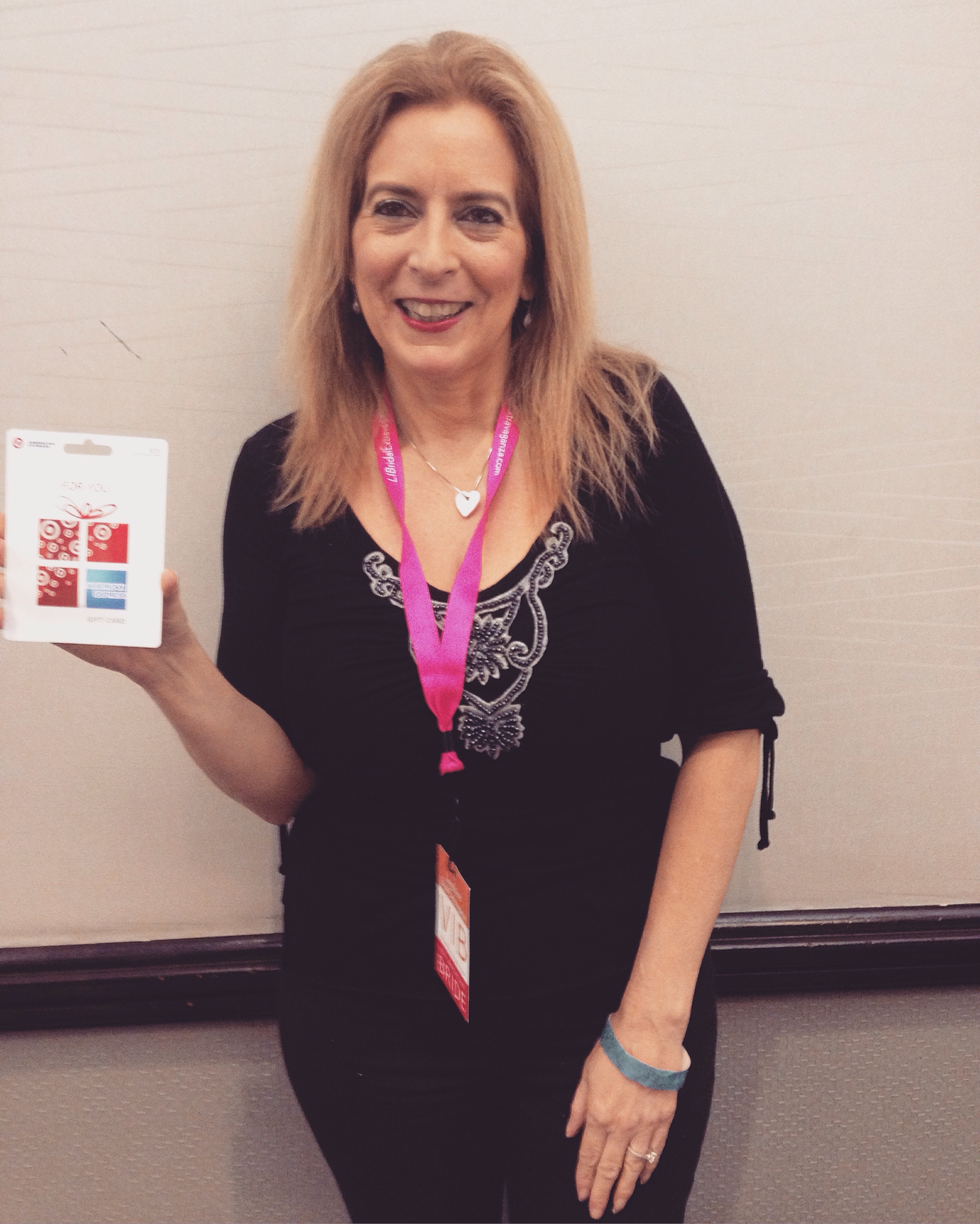 Winner of the $100 American Express Gift Card at the Spring Bridal Extravaganza